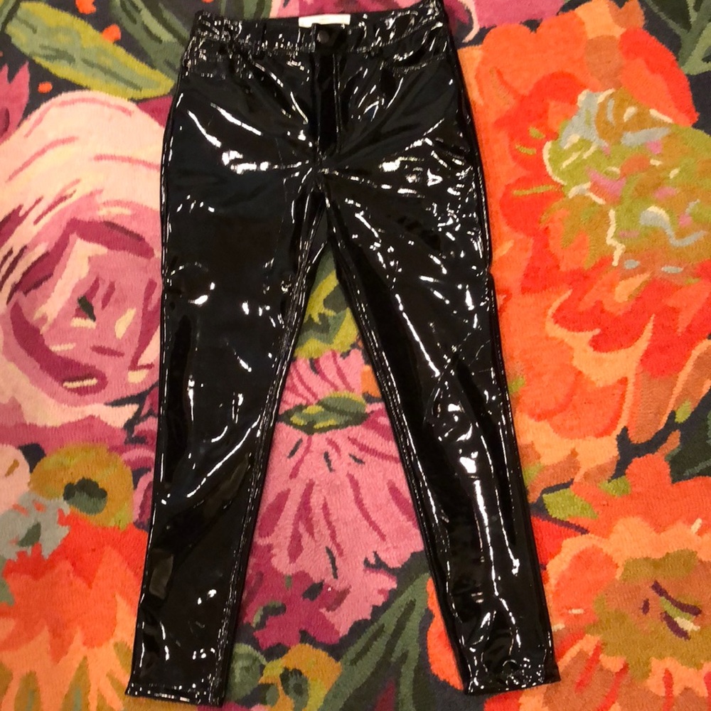 MNG party faux patent pants